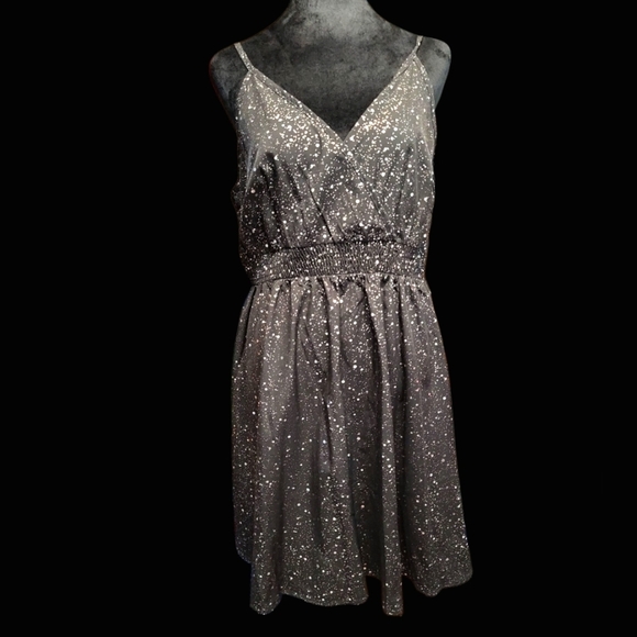 SHEIN NWOT Silver Spaghetti Strap Mini Sundress XL - Picture 9 of 11